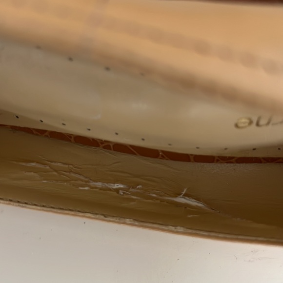 **3 for $30** Liz Claiborne Light Tan Open Toe Low Stacked Heeled Wedge 8.5 - Picture 7 of 9